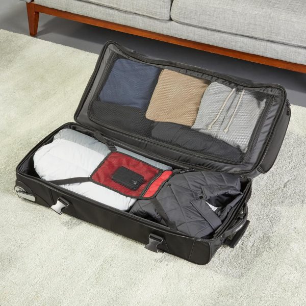 30-Inch Large Rolling Duffle Bag with Wheels and Handle, Travel Duffle Bag with Durable Ripstop Polyester Material, 2 Layers of Space, Multiple Interior and Exterior Pockets, Black - Image 7
